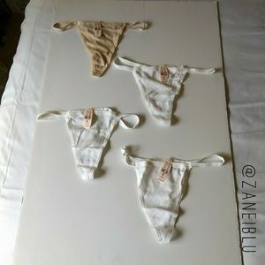 Victoria's Secret G-string Lot of 4 (white/tan)